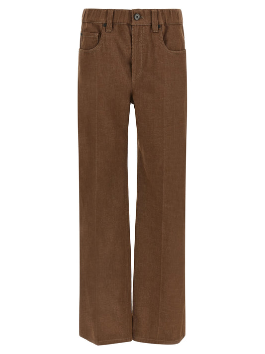 Brunello Cucinelli Jean en coton marron Denim