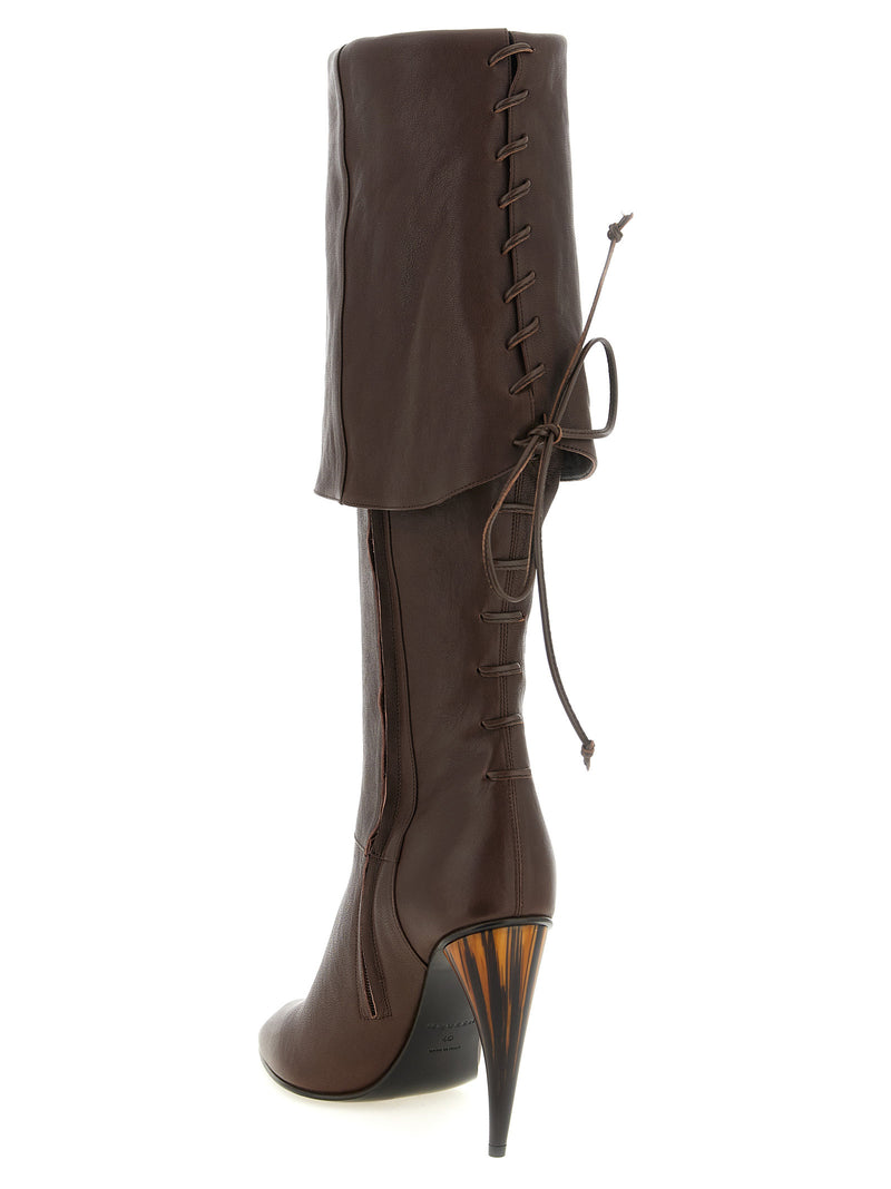 Cuissardes en cuir d'agneau marron Alexander McQueen