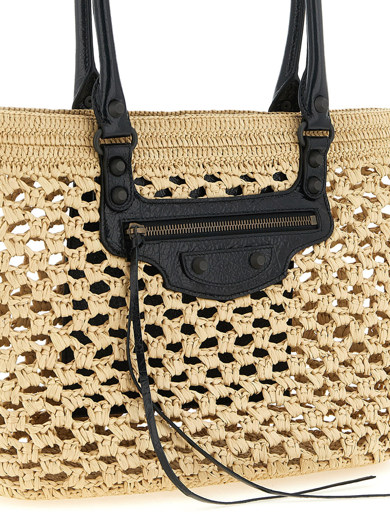 Balenciaga ‘Le City’ Beige Viscose Shoulder Bag