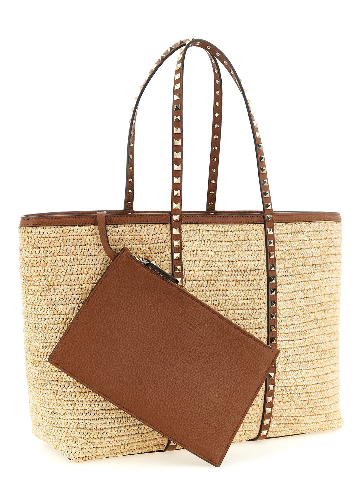 Sac cabas Valentino Garavani en paille beige