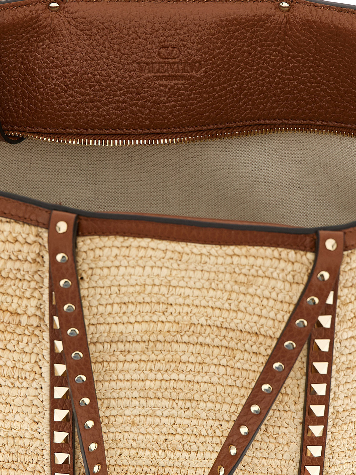 Sac cabas Valentino Garavani en paille beige