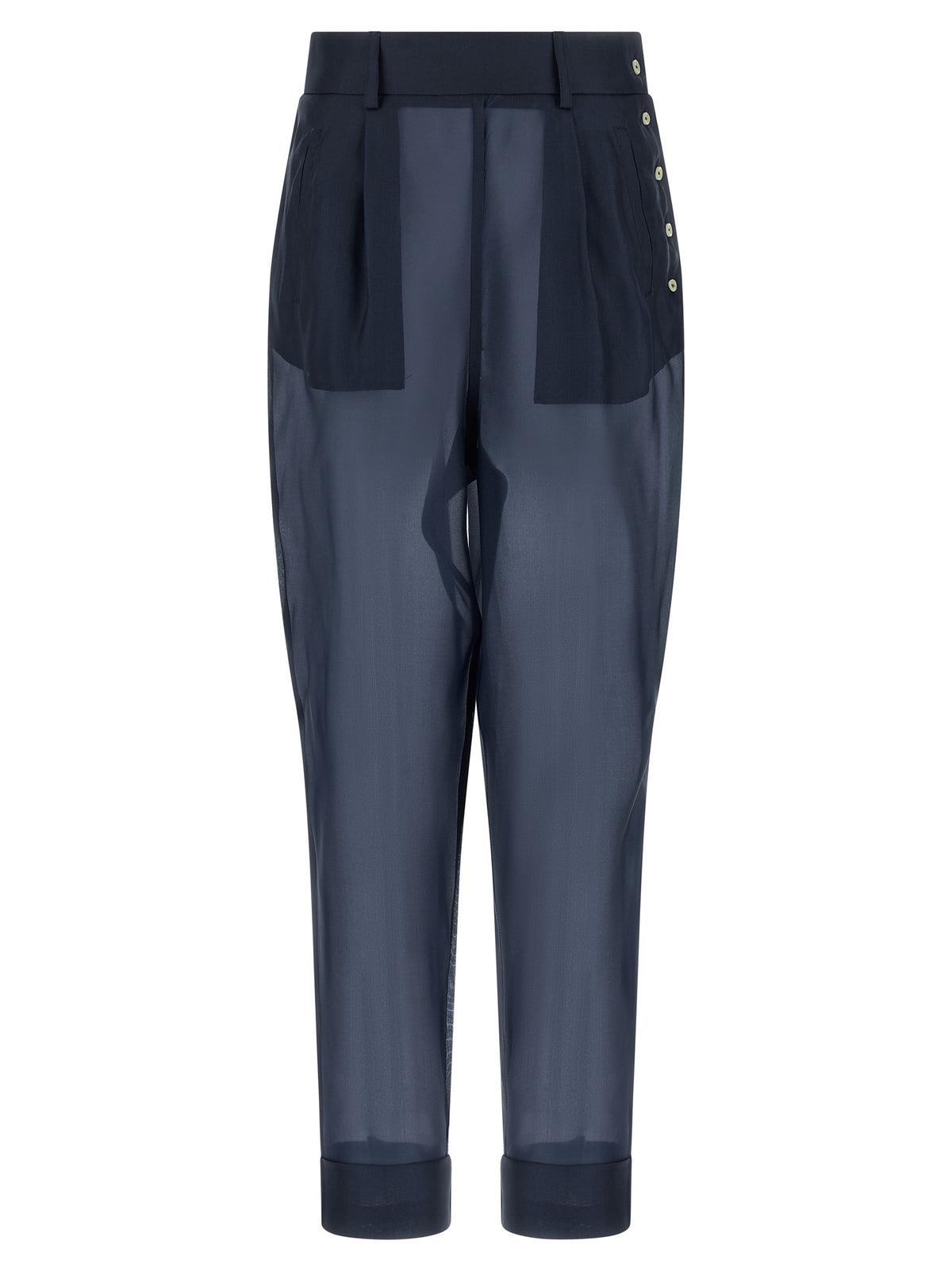 MAISON JEJIA Pantalon décontracté en soie bleue
