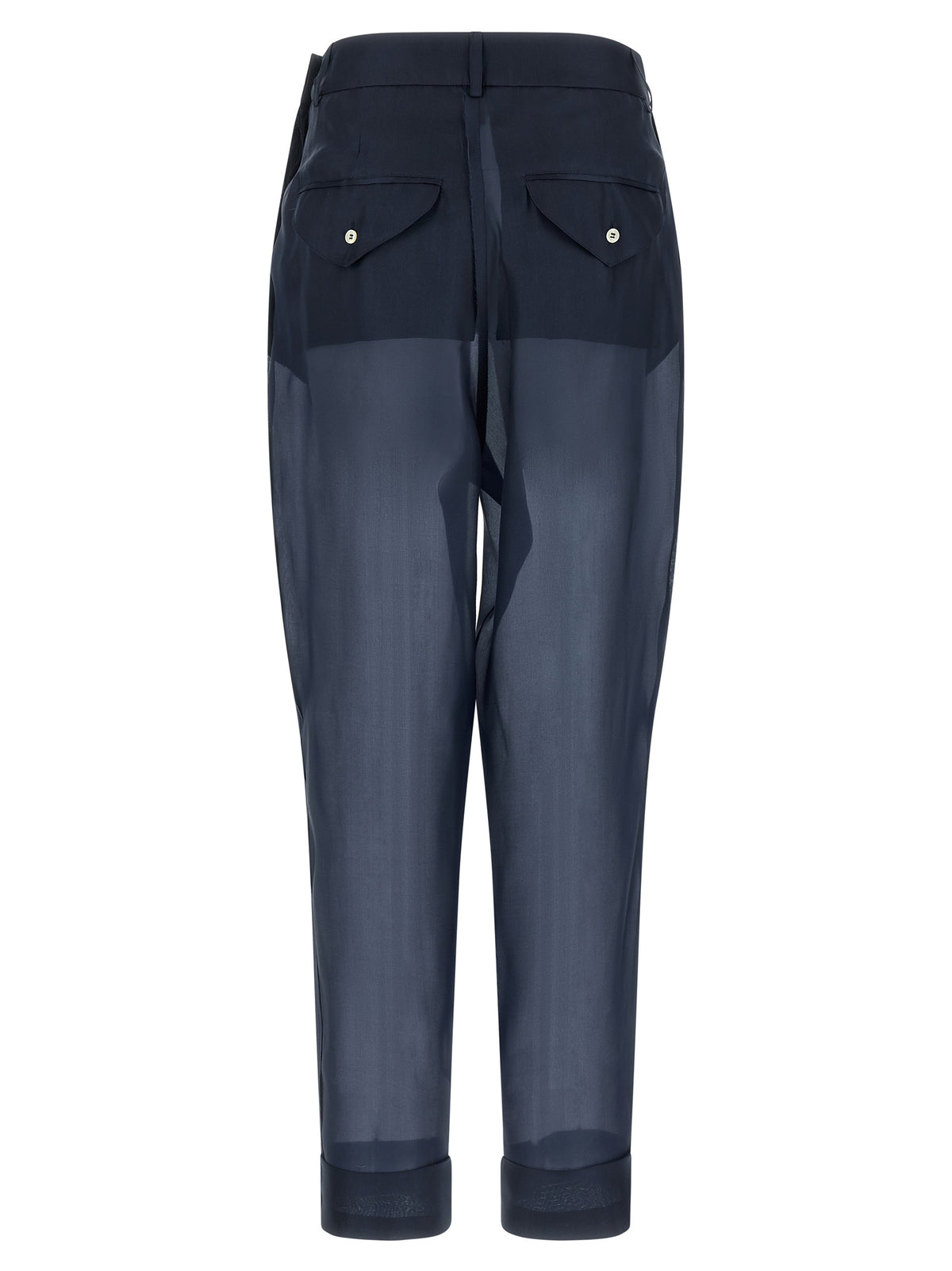 MAISON JEJIA Pantalon décontracté en soie bleue