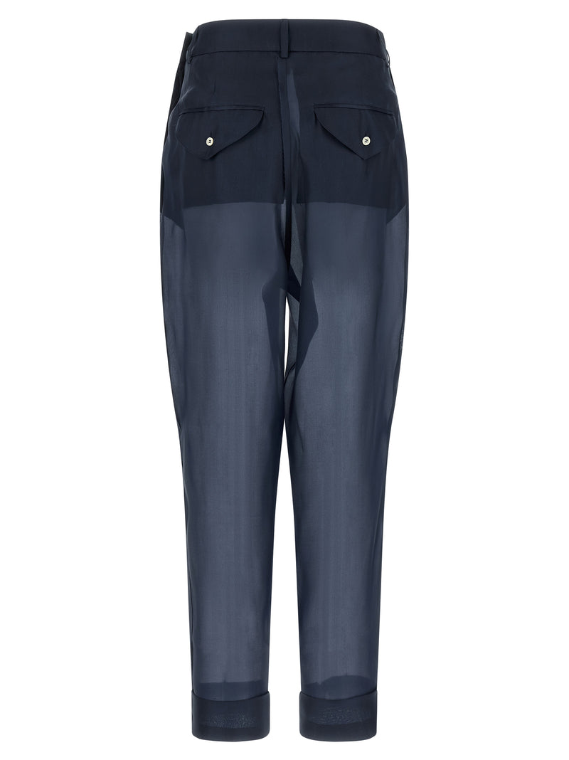 MAISON JEJIA Blue Silk Casual Pants