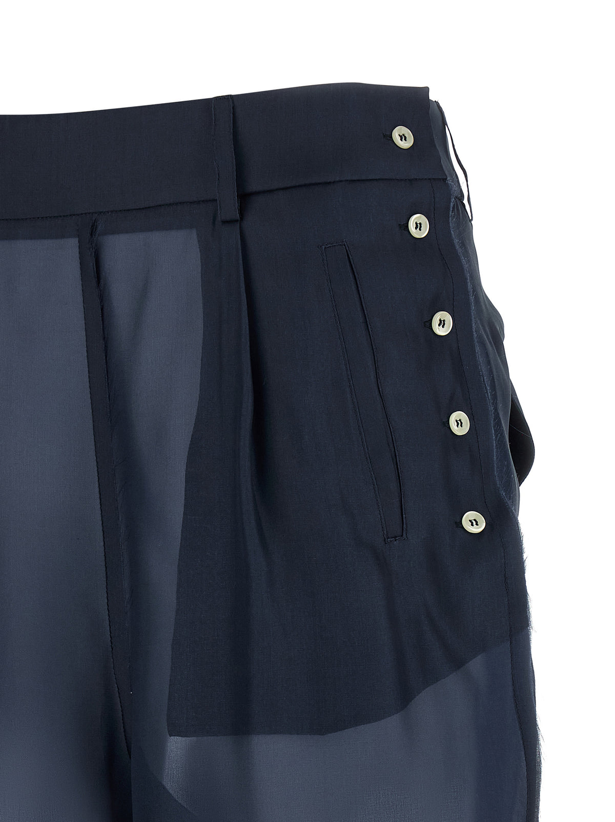 MAISON JEJIA Pantalon décontracté en soie bleue
