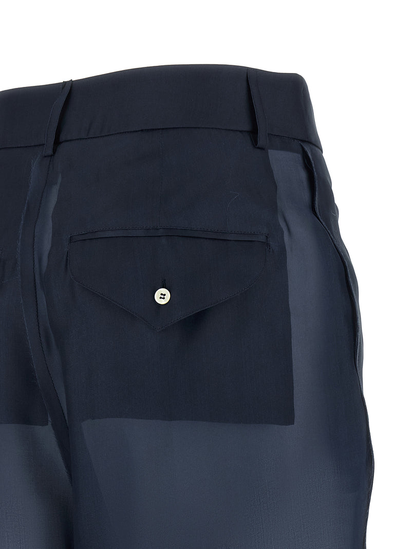 MAISON JEJIA Blue Silk Casual Pants