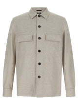 ZEGNA Gray Linen Blouse - Luxurious Overshirt for Men