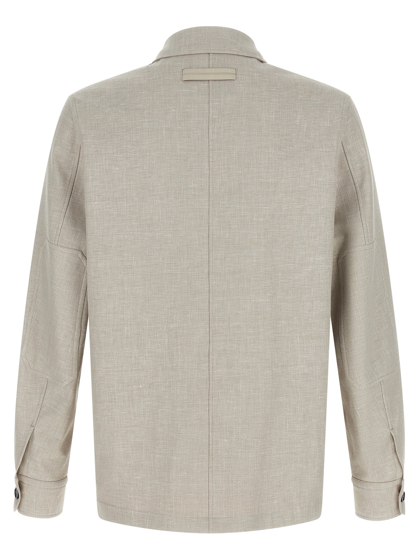 ZEGNA Gray Linen Blouse