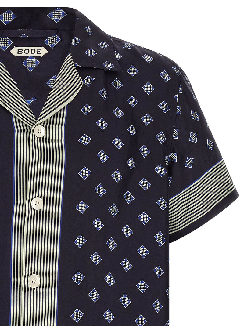 BODE Foyer Diamond Blue Silk Blouse