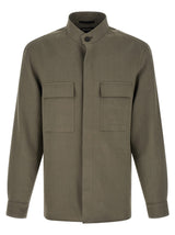 ZEGNA Oasi Lino Gray Linen Blouse for Men