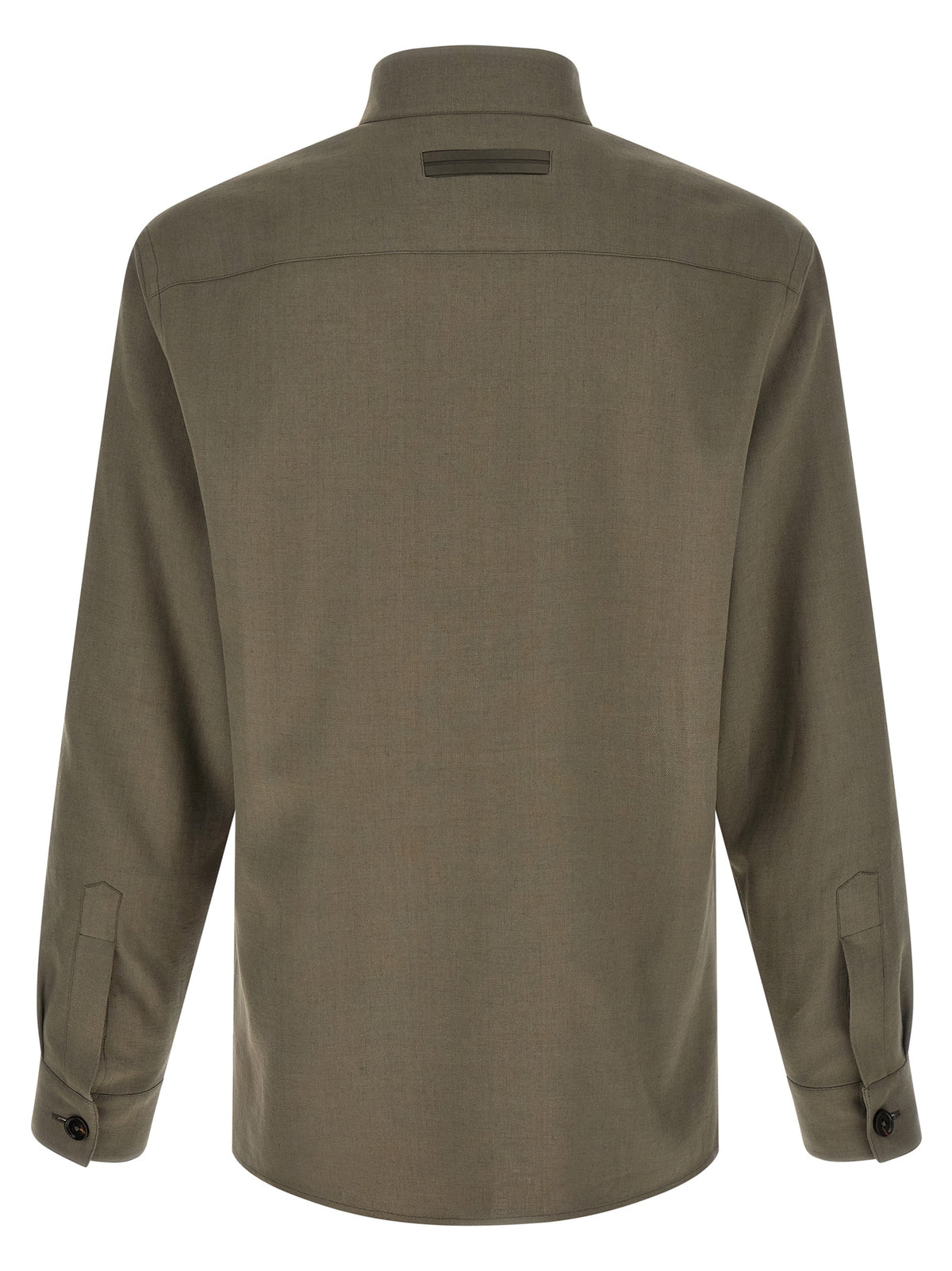 ZEGNA Oasi Lino Gray Linen Blouse for Men