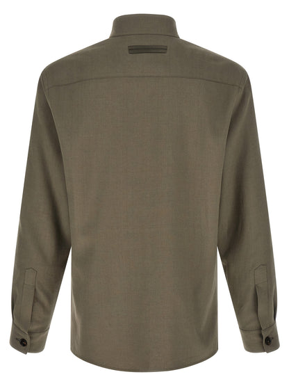 ZEGNA Gray Linen Blouse