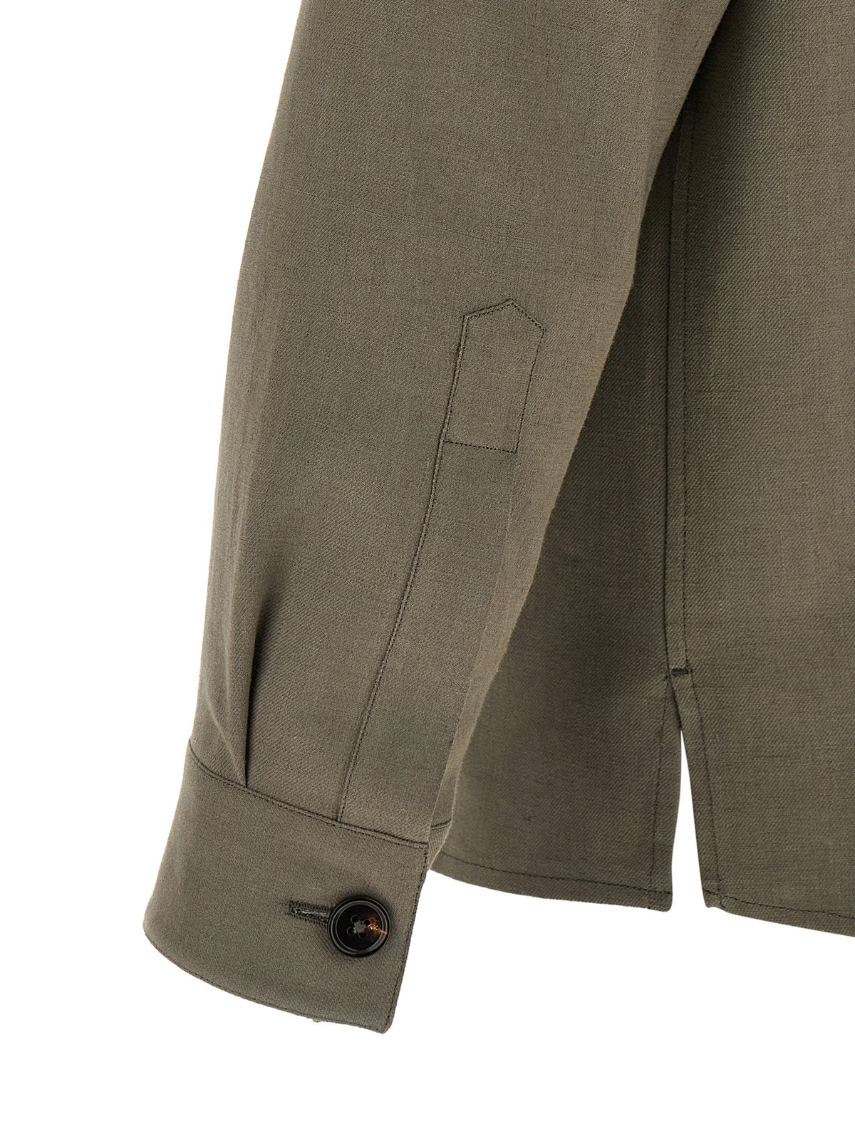 ZEGNA Oasi Lino Gray Linen Blouse for Men