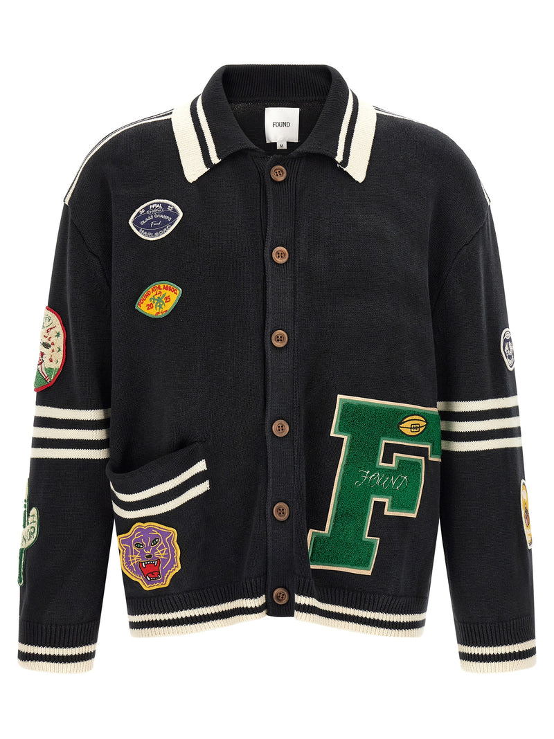 FOUND Black Cotton Cardigan