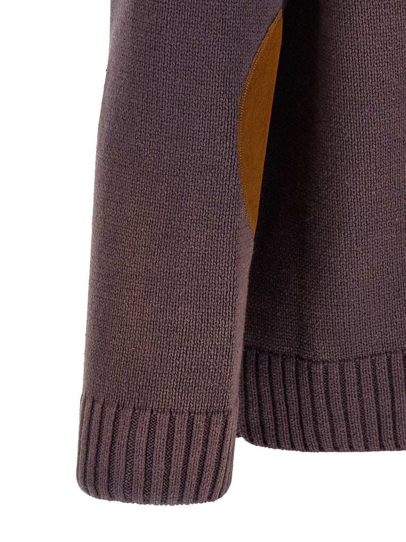 FOUND Brown Cotton Blend Cardigan with Horse Patterns