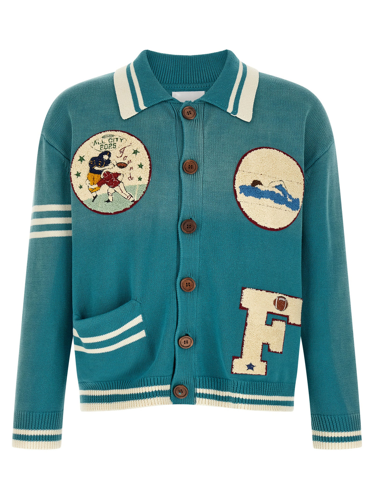 TROUVÉ Cardigan en coton bleu