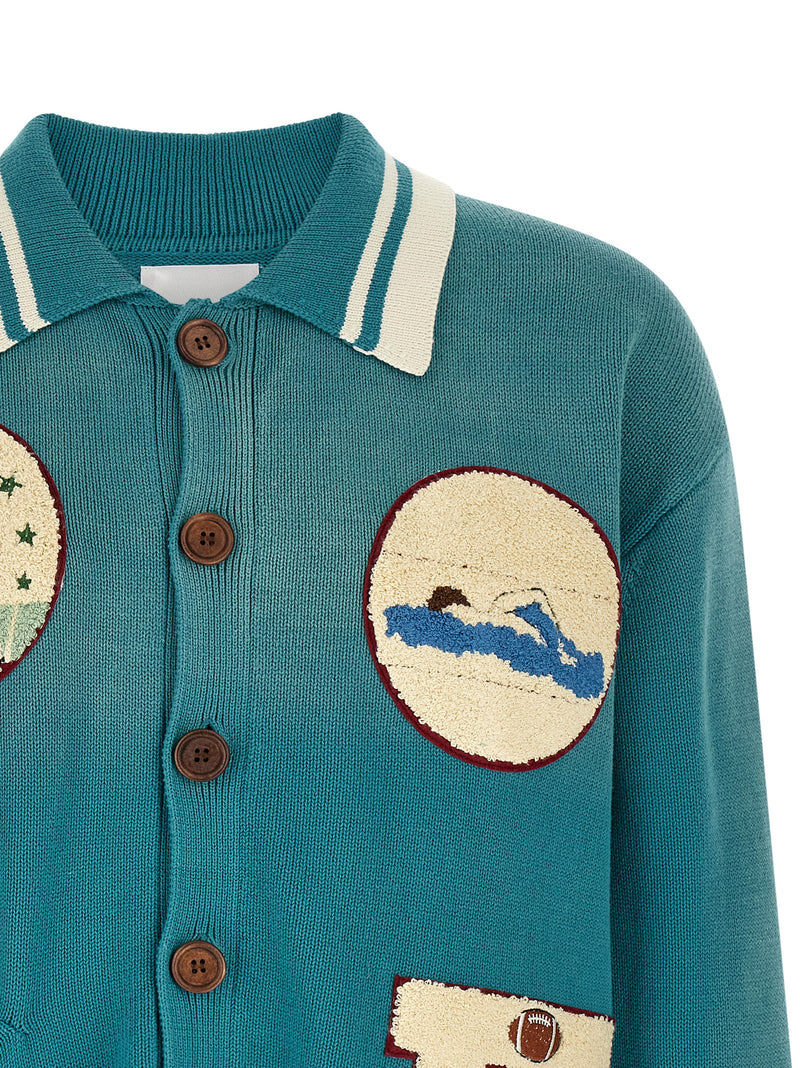 TROUVÉ Cardigan en coton bleu