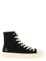 Vivienne Westwood Bicolor Cotton High Top Sneakers