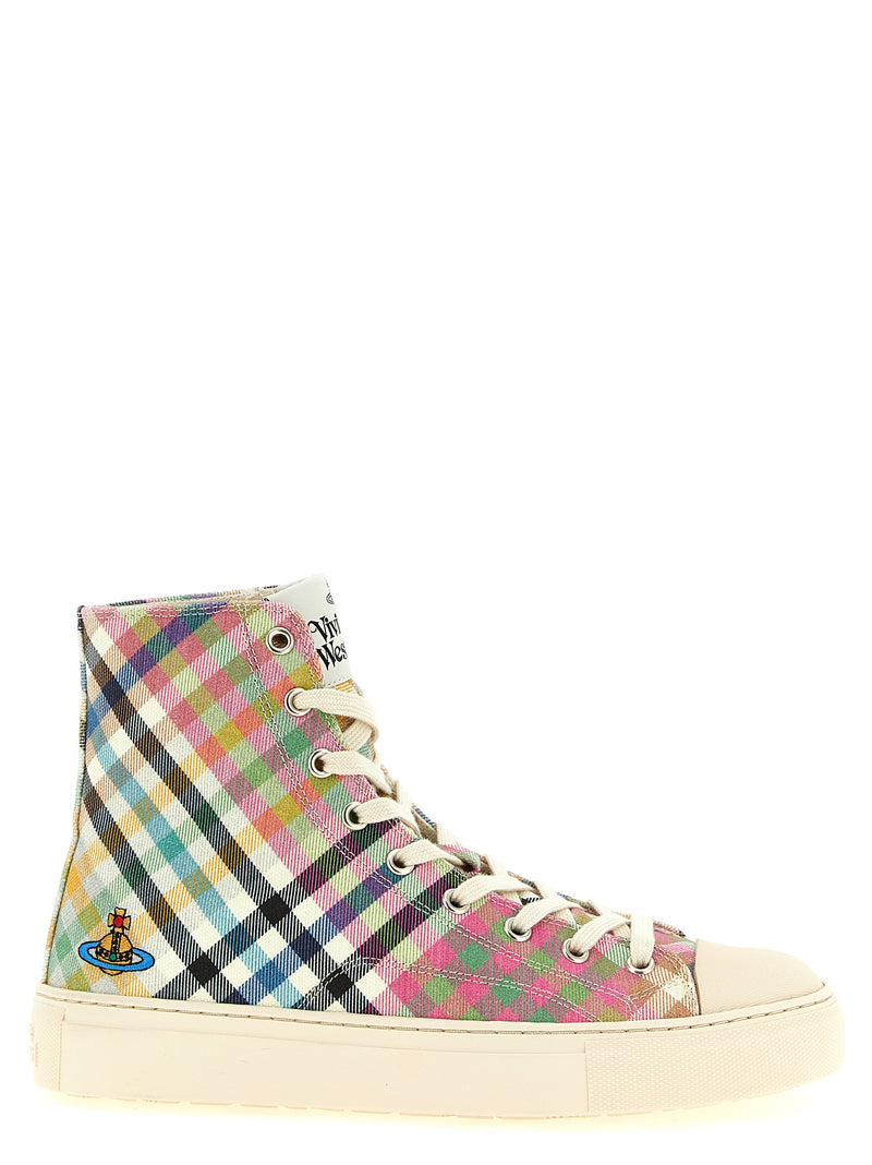 Vivienne Westwood Plimsoll Multicolor Cotton High Top Sneakers