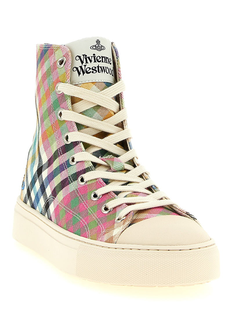 Vivienne Westwood Plimsoll Multicolor Cotton High Top Sneakers