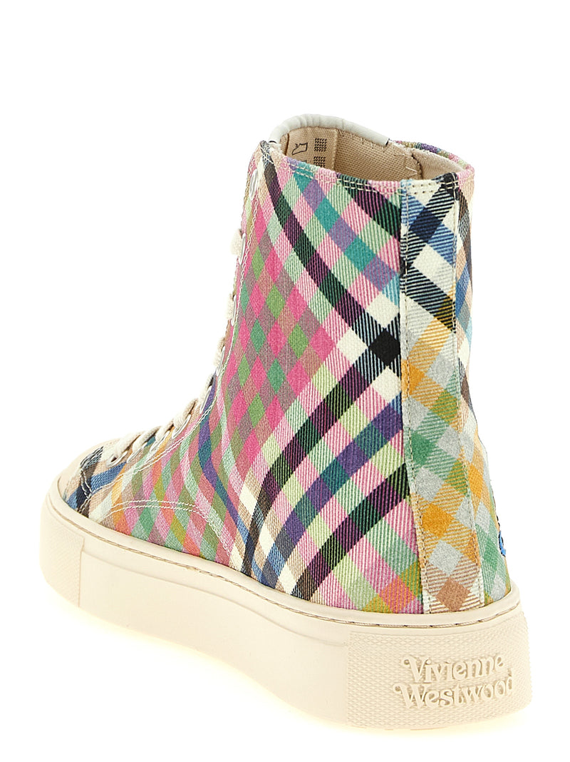 Vivienne Westwood Plimsoll Multicolor Cotton High Top Sneakers