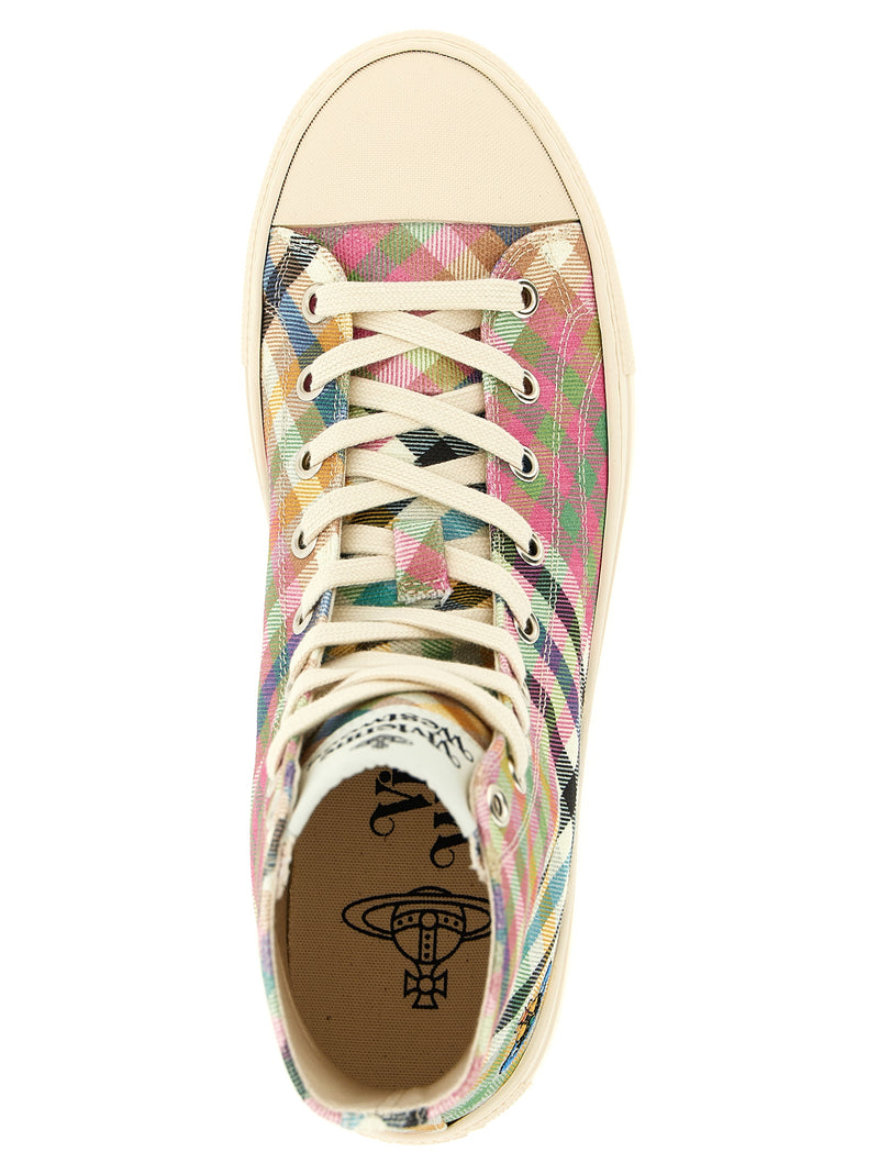Vivienne Westwood Plimsoll Multicolor Cotton High Top Sneakers