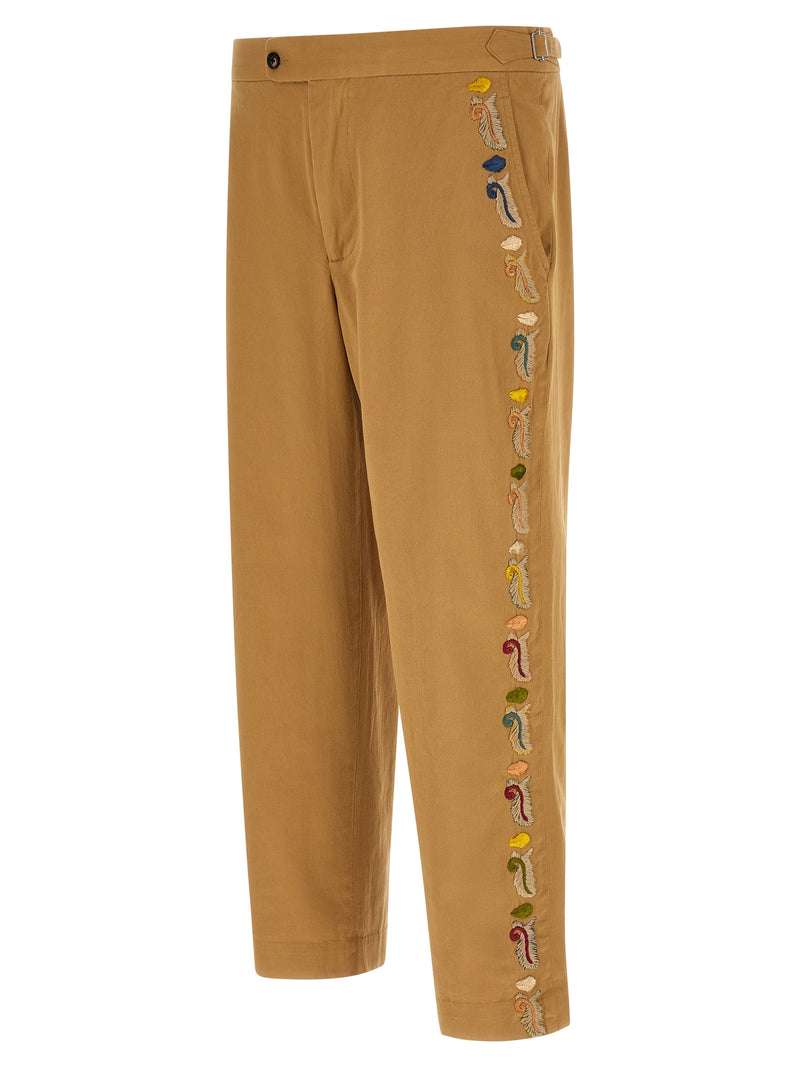 BODE Feather Runner Beige Cotton Casual Pants