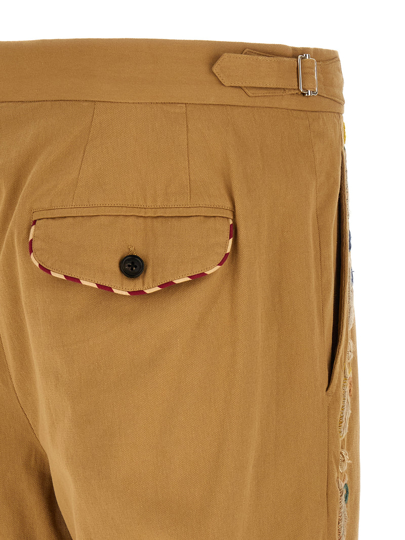 BODE Feather Runner Beige Cotton Casual Pants