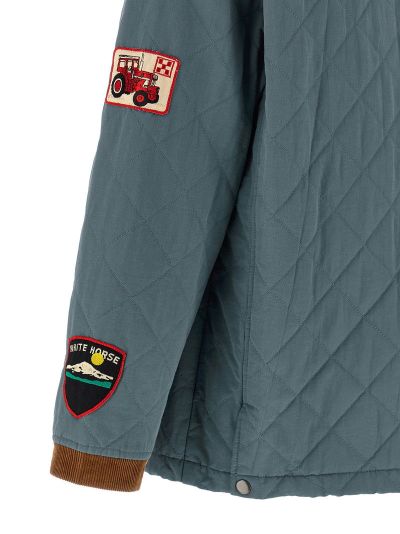 FOUND Farmstead Quilt Patch Blue Cotton Full-Length Jacket
