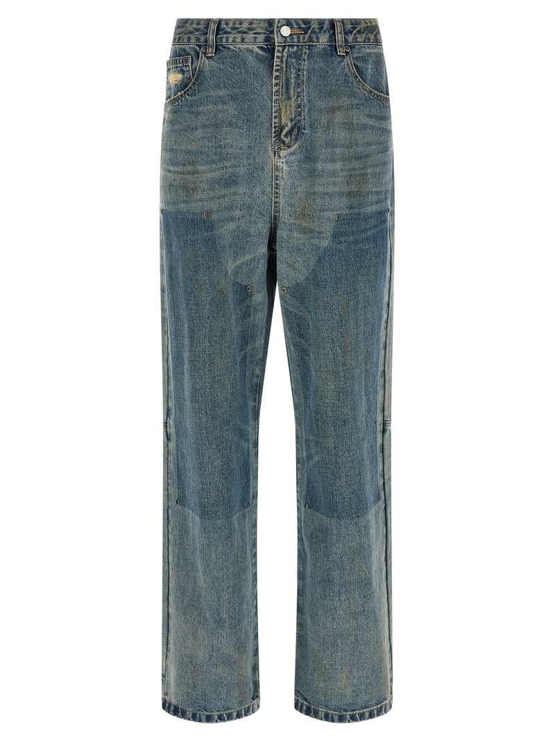 TROUVÉ Jean droit en coton bleu