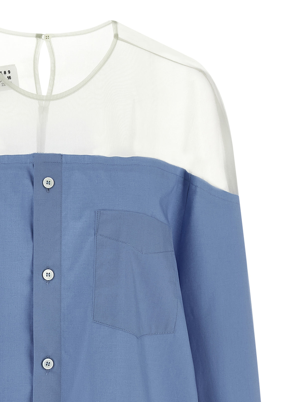 Blouse en coton bleu MM6 Maison Margiela