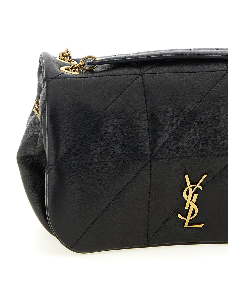 Sac bandoulière Saint Laurent en cuir d'agneau noir