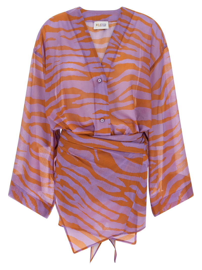 The Attico Purple Cotton Short Dress