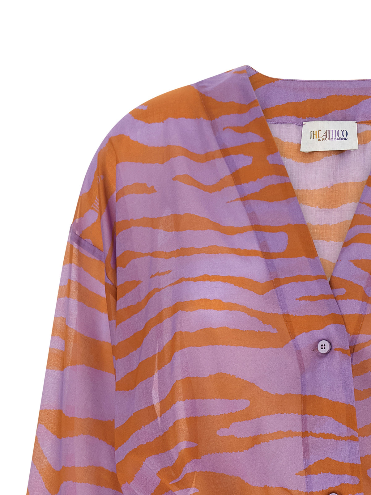 La robe courte en coton violet The Attico