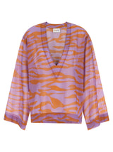 Le chemisier en coton violet The Attico