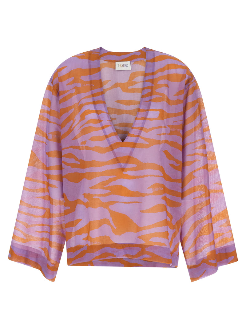 Le chemisier en coton violet The Attico