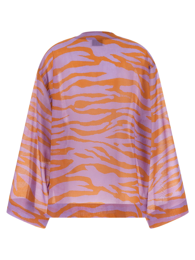 Le chemisier en coton violet The Attico