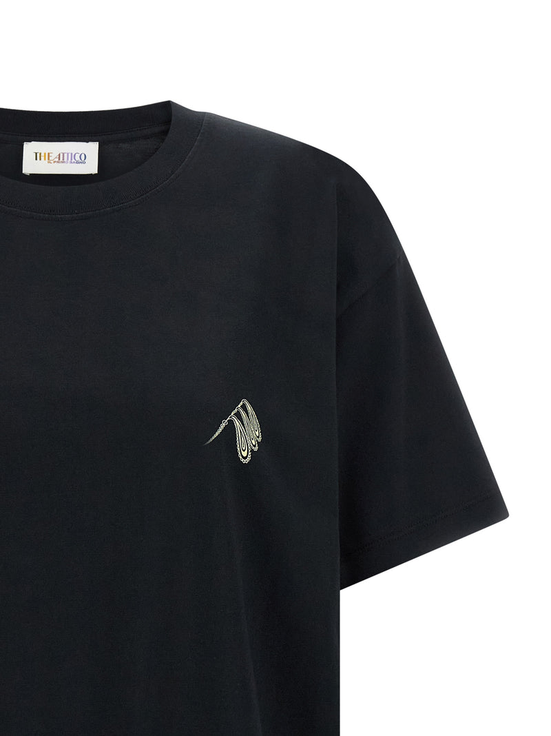 T-shirt en coton noir Attico