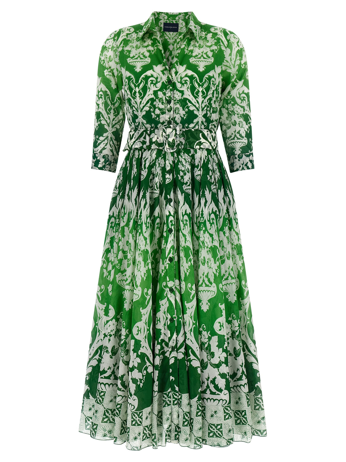 SAMANTHA SUNG Aster Bicolor Cotton Midi Dress