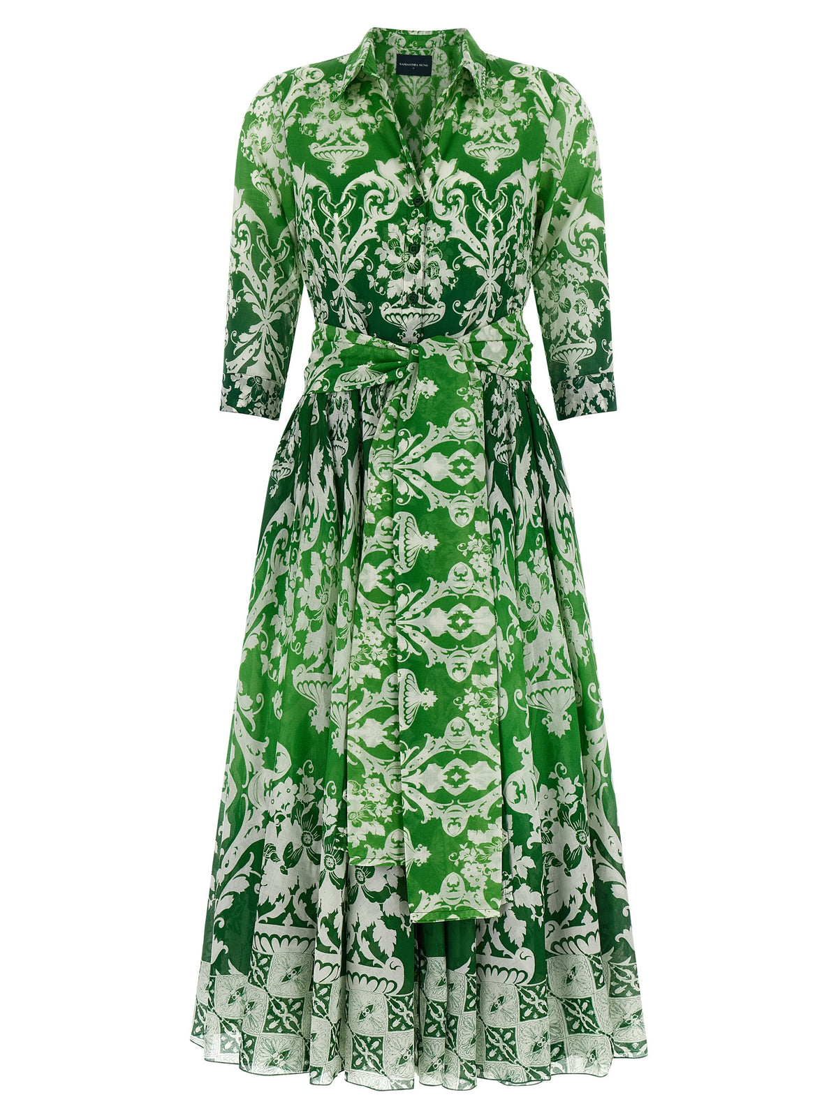 SAMANTHA SUNG Aster Bicolor Cotton Midi Dress