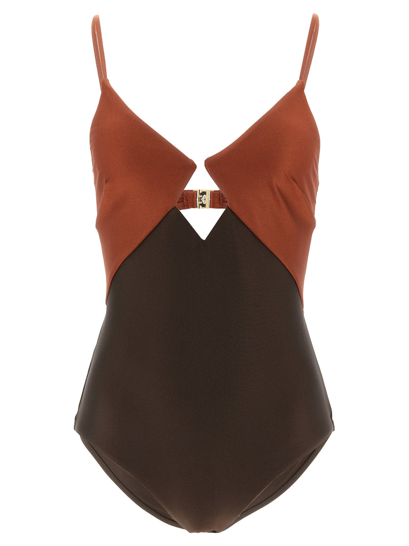 Maillot de bain une pièce en polyamide marron Zimmermann