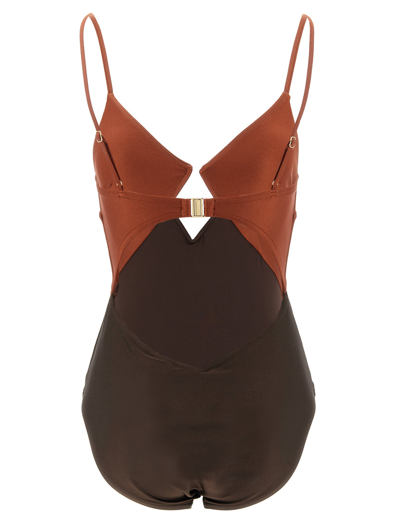 Maillot de bain une pièce en polyamide marron Zimmermann