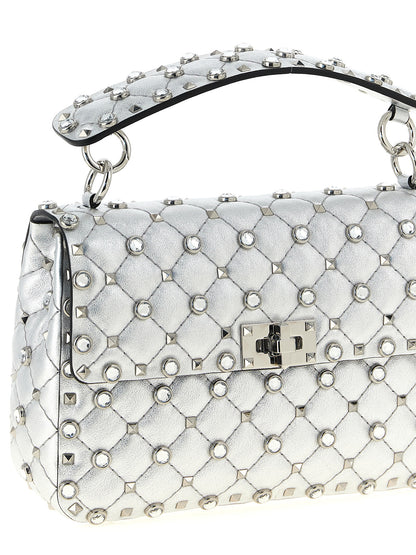 Valentino Garavani Silver Lamb Leather Shoulder Bag