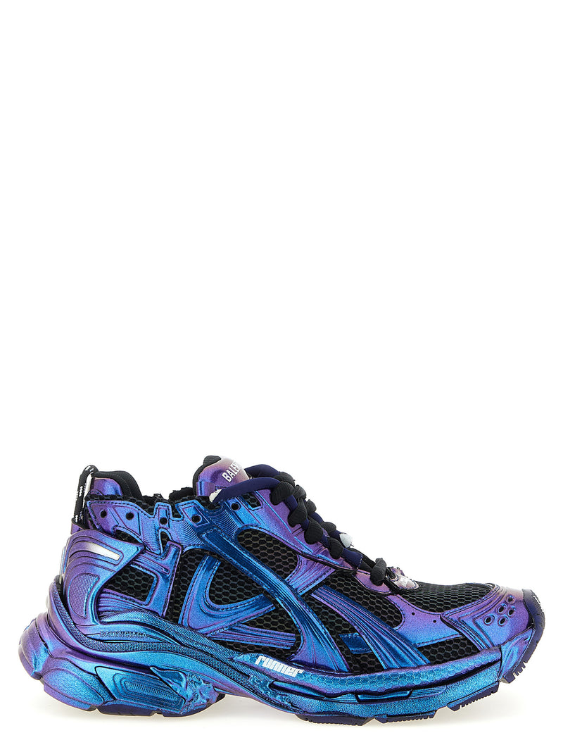 Balenciaga Runner Iridescent Blue Athletic Sneakers for Men