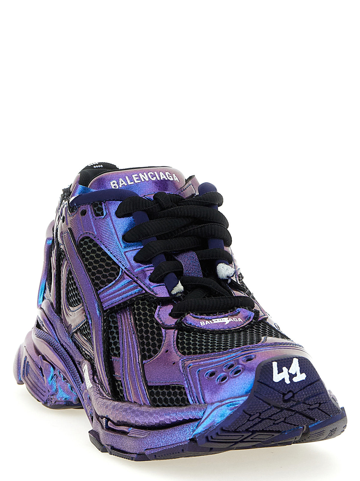 Balenciaga Runner Iridescent Blue Athletic Sneakers