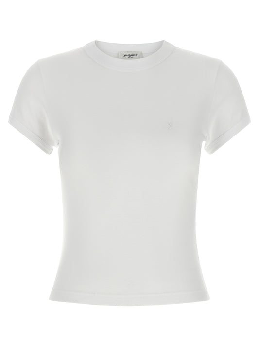 T-shirt blanc en coton Saint Laurent