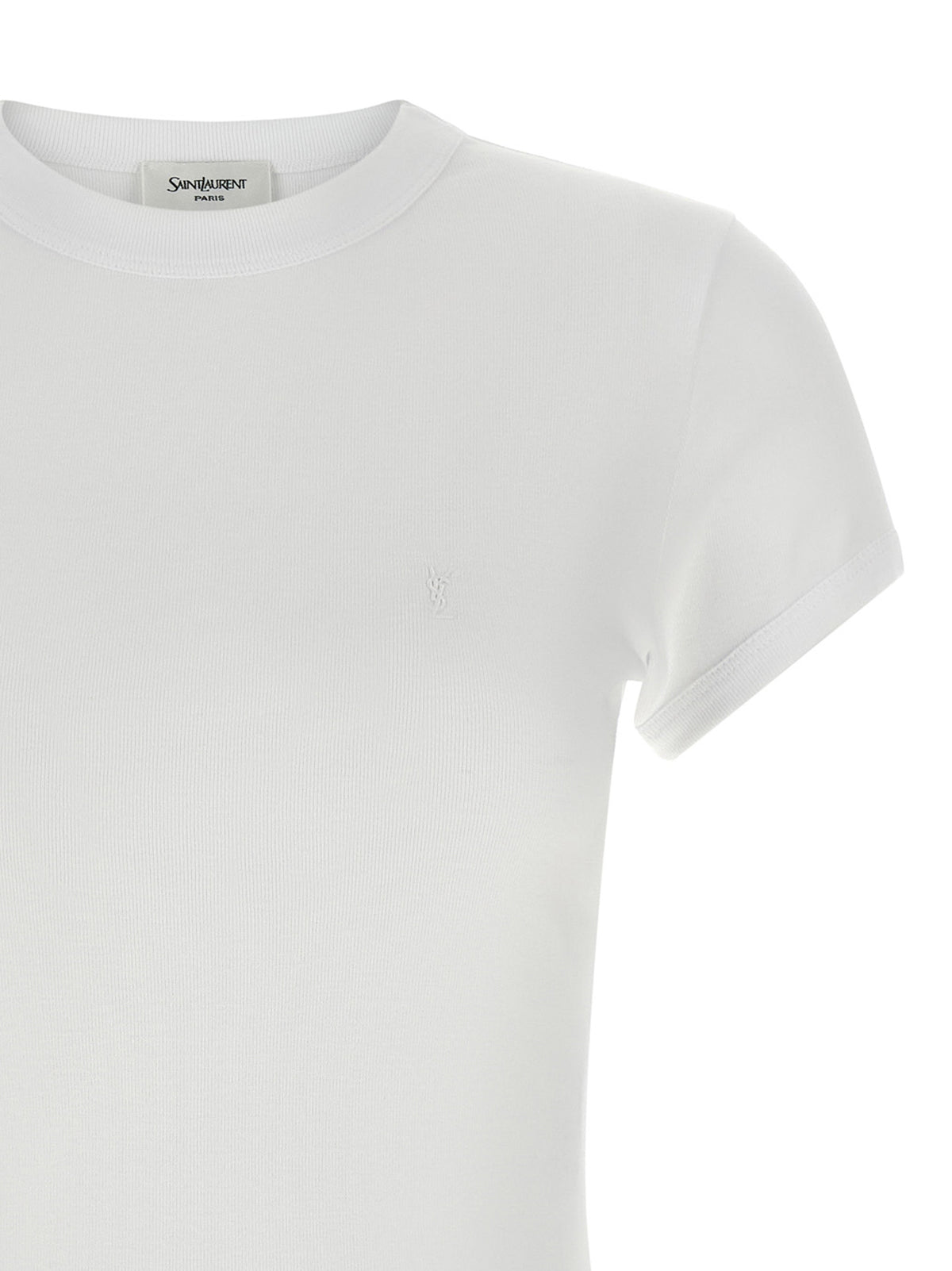 T-shirt blanc en coton Saint Laurent
