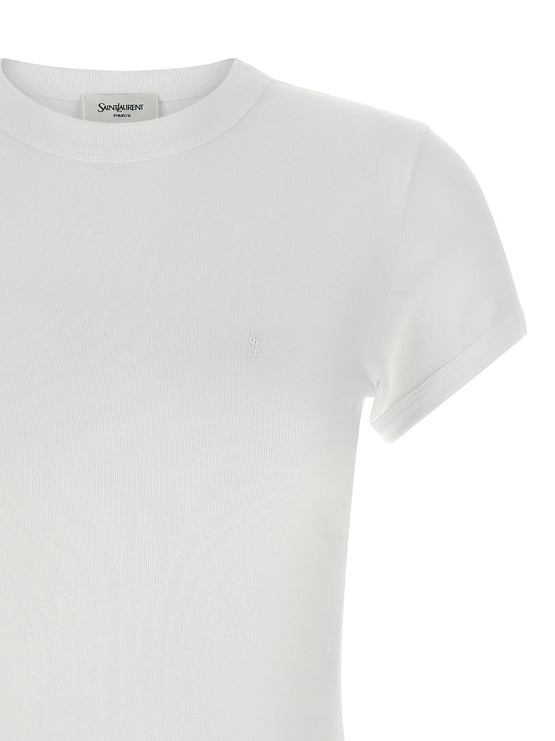 Saint Laurent White Cotton T-Shirt