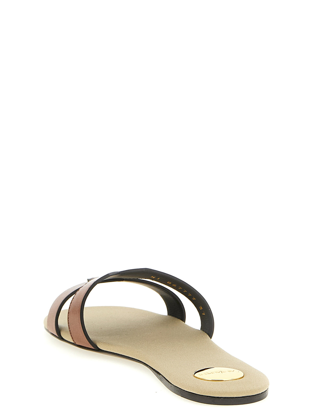 Saint Laurent Mabrouka Brown Calfskin Slides for Women