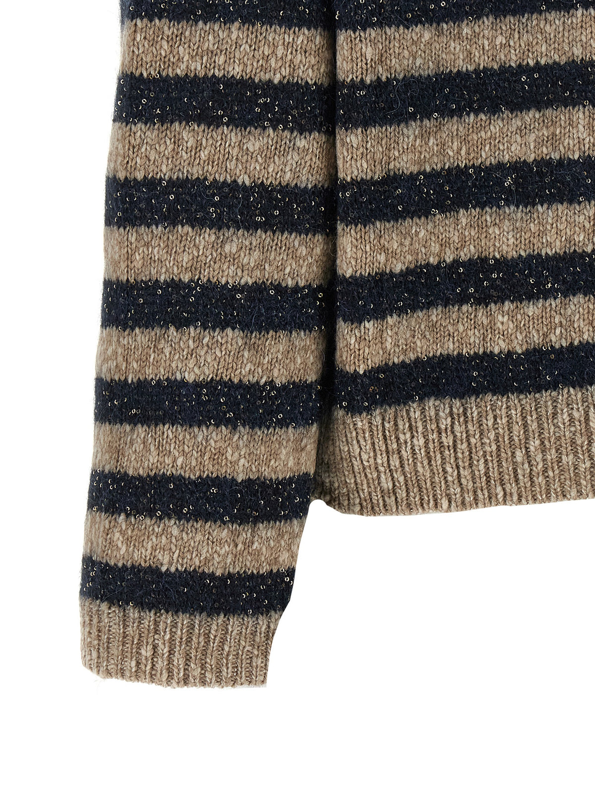 Cardigan en laine multicolore Brunello Cucinelli